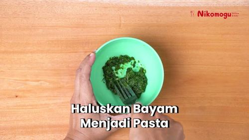 Pancake Bayam Katak – langkah 1