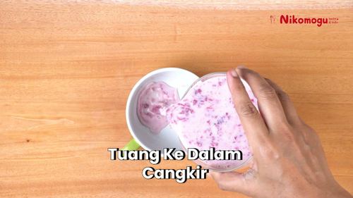 Dessert Susu Kedelai Stroberi – langkah 3