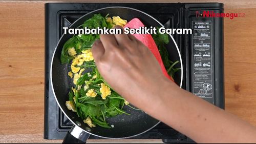Cah Bayam Telur – langkah 6