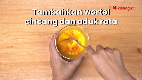 Omlet Telur Wortel – langkah 3