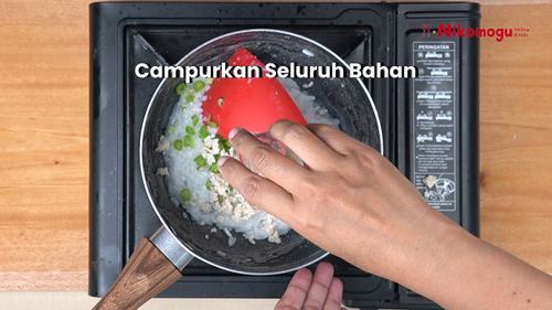 Bubur Nasi Ayam Tomat Keju – langkah 4