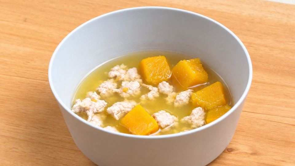 Labu Kuning Rebus dengan Ayam Cincang